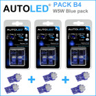 Pack b4 - 6 ampoules led w5w (t10) led bleu habitacle led autoled®