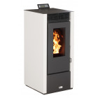 Optimo poêle à granulés carré étanche ustica blanc 11kw