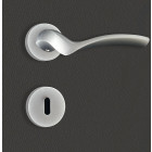 Poignée de porte design à clé finition aspect chrome mat carla - katchmee