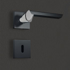 Poignée de porte design à clé finition aspect noir et chrome brillant melissa - katchmee