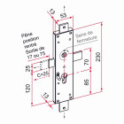 Serrure 3ème point long pênes droits TIRARD zinguée pour portail - Droite - CE112105
