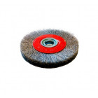 Brosse circulaire avec bagues 200 x 20 x 32 mm fils ondulés inox