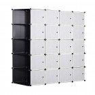 Armoire plastique chambre faite de modules avec 4 tringle à vêtements pour le stockage de vêtements accessoires jouets livres chaussures 13 cubes noir