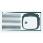 Evier inox à encastrer 1 bac 1 égouttoir - Dimensions : 86 x 43.5