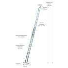 Échelle coulissante à corde 2x19 échelons ESCALUX