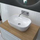 Vasque rectangle blanche en céramique à poser - 46x33x13.5cm - pop crib Aurlane - VAS047