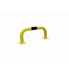 Arceau de protection acier Ø76mm VISO - jaune et noir - 750 x 350 mm - platine de fixation 4 trous - BAR3575NJ