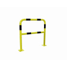 Barrière de protection noire et jaune avec platine 150 x 150 mm VISO - acier galva - 1000 x 1000 m - Ø60 mm - BAR600NJ