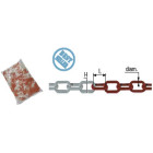 Chaîne plastique ø8 mm rouge/blanc levac l.32 x h.11mm - sachet de 25 m - 2045b