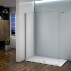 Paroi de douche dépolie 120 x 200 cm pare-douche sablé, paroi fixe,douche à l'italienne avec barre de fixation 140cm,8mm verre 