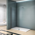 Paroi de douche 50x200cm en 8mm verre anticalcaire et une barre de douche 140cm