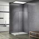 Paroi de douche à l'italienne en verre anticalcaire 10 mm avec barre de fixation 140 cm - Dimensions au choix