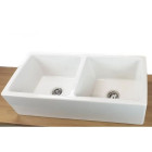 Évier céramique Timbre D'office Belfast blanc 100 cm - 2 Bacs