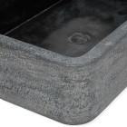 Vasque à poser rectangulaire en véritable marbre noir 60x40x15 cm aspect ancien