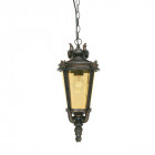 Suspension baltimore, bronze et verre ambre, moyenne