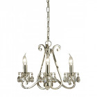 Chandelier oksana, nickel poli, pendeloques cristal, 3 éclairages