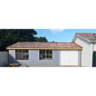 Abri deux pentes faitage decale adosse, 650cmx1050cm, bois douglas francais, carport, auvent, abri voiture, cpbf-v2pfda650x1050