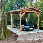 Abri deux pentes, 500cmx400cm, bois douglas francais, carport, auvent, abri voiture, cpbf-v2p500x400