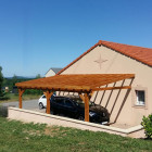 Abri une pente adosse, 350cmx450cm, bois douglas francais, carport, auvent, abri voiture, cpbf-v1pa350x450