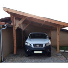 Abri une pente, 400cmx400cm, bois douglas francais, carport, auvent, abri voiture, cpbf-v1p400x400