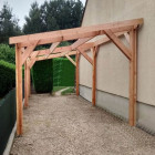 Abri une pente, 300cmx600cm, bois douglas francais, carport, auvent, abri voiture, cpbf-v1p300x600