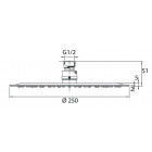 Tête de douche ronde en inox chromé ø 250 mm angle d'inclinaison réglable