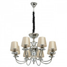 Suspension argentée elegance 8 ampoules 145 cm