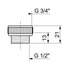 Adaptateur mamelon g 3/4 1/2 wirquin