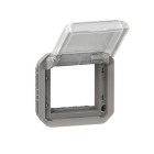 Adaptateur plexo à volet transparent pour mosaic - composable gris (069580l)
