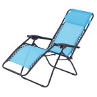 Fauteuil relax multi positions bleu - structure pliable - o'colors