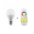Ampoule led e27 8 watt rgb télécommandée - couleur - rgb