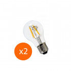 Lot de 2 ampoules led filament E27 6 watt (eq. 60 watt) - Couleur eclairage - Blanc chaud 2700°K