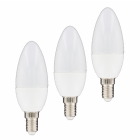 Lot de 3 ampoules led flamme e14 6w 480 lumens - couleur chaude 3000k - classe énergétique a+