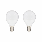Lot de 2 ampoules led sphériques e14 6w 480 lumens - couleur chaude 3000k - classe énergétique a+