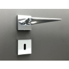 Poignée de porte design à clé finition aspect chrome brillant Andrea - KATCHMEE
