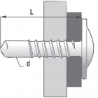 Boîte 500 Vis autoperceuse tête ronde large zingué SCELL-IT - PH2 - 4.2 x 16 mm - TRLC42016