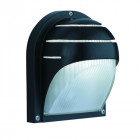 Applique 16 cm outdoor & porch, en fonte d'aluminium noire et verre givré