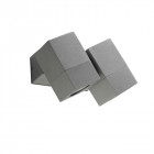 Applique 2 ampoules icaro , aluminium et verre, gris