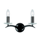 Applique 2 ampoules kensignton, en chrome noir et verre