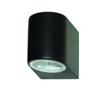 Applique 7 cm 1 ampoule outdoor & porch, en fonte d'aluminium noire et verre
