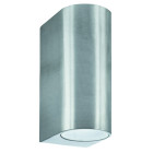 Applique 7 cm 2 ampoules outdoor & porch, en fonte d'aluminium grise et verre