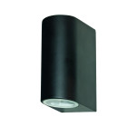 Applique 7 cm 2 ampoules outdoor & porch, en fonte d'aluminium noire et verre