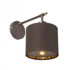 Applique balance, laiton poli, avec abat-jour marron