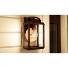 Applique byron, bronze et verre, moyenne