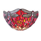 Applique dragonfly red, verre et métal
