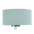 Applique drum pleat, en chrome et verre, abat-jour gris