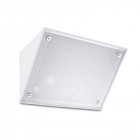 Applique e27 curie, aluminium et verre, blanc
