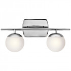 Applique jasper, chrome poli, verre opale, 2 led
