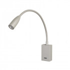 Applique led bed, aluminium gris