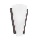 Applique lugo, acier marron vieilli et verre satiné, 30 cm